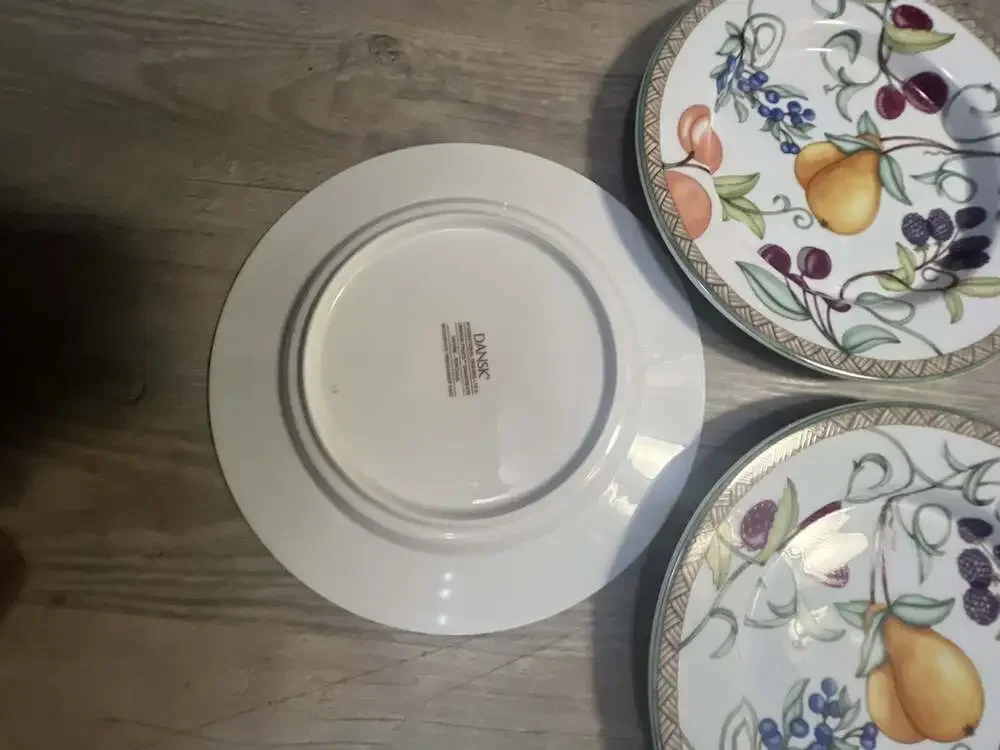Dansk Umbrian Fruits Porcelain Salad Plates - Set of 3